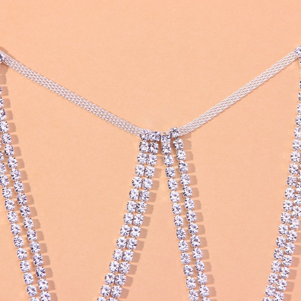 Rhinestone Multi Layered Crystal Leg Chain Thigh Chain Body Chain Body Jewelry - Picture 6 of 8